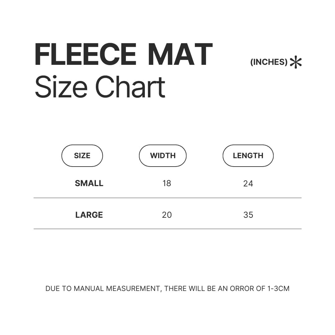 Fleece Mat Size Chart 1 - August Burns Red Store