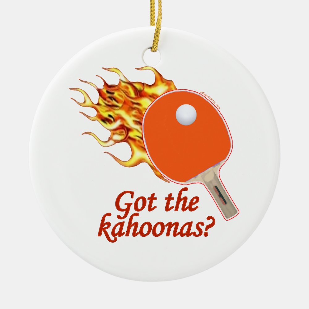 got the kahoonas flaming ping pong ceramic ornament - Table Tennis Gifts