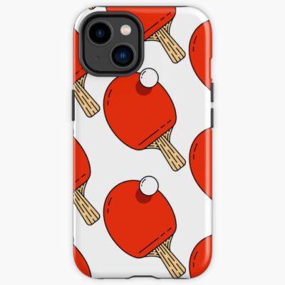 Ping-Pong Pattern - Red In White Version - Table Tennis Player Motif Pingpong Match Iphone Case Official Table Tennis Merch