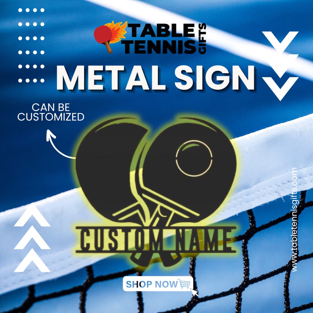 table tennis metal sign