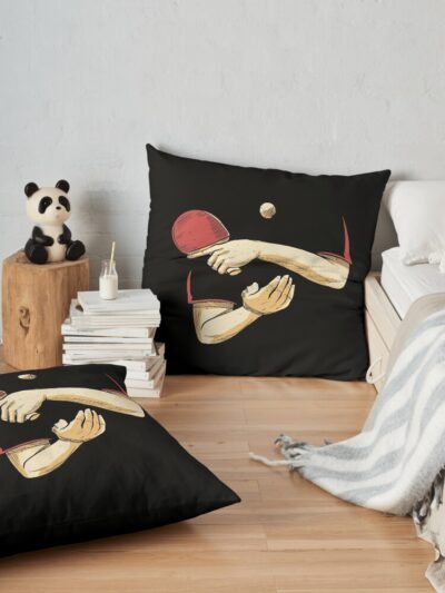 Table Tennis Player Throw Pillow Official Table Tennis Merch