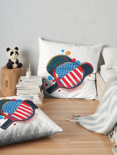 Usa Table Tennis Throw Pillow Official Table Tennis Merch