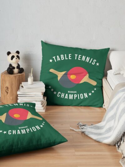 Table Tennis (Wannabe) Champion Funny Throw Pillow Official Table Tennis Merch