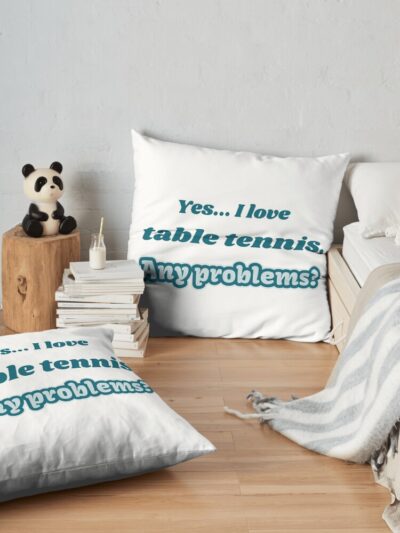 I Love Table Tennis Throw Pillow Official Table Tennis Merch