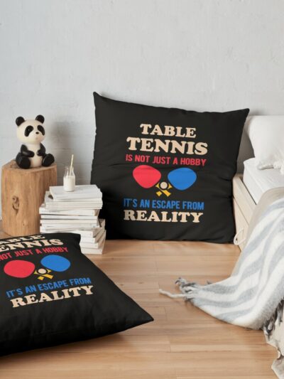 Funny Table Tennis Throw Pillow Official Table Tennis Merch