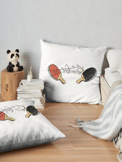 Table Tennis | Table Tennis Racket Throw Pillow Official Table Tennis Merch