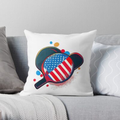 Usa Table Tennis Throw Pillow Official Table Tennis Merch