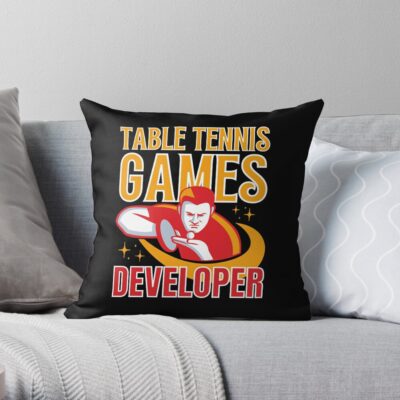 Table Tennis Games Developer Throw Pillow Official Table Tennis Merch