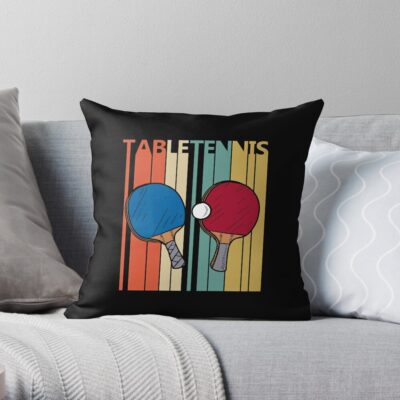 Vintage Table Tennis Gift Throw Pillow Official Table Tennis Merch