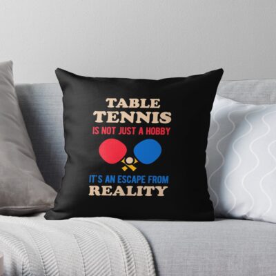 Funny Table Tennis Throw Pillow Official Table Tennis Merch