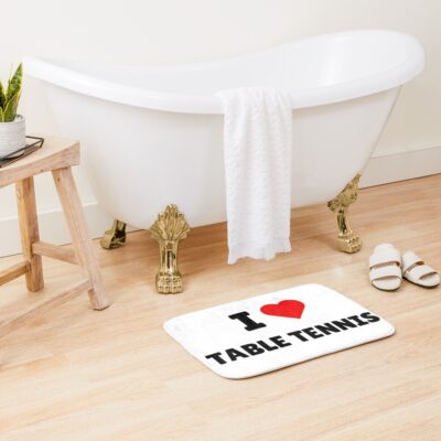 I Love Table Tennis - I Heart Table Tennis Bath Mat Official Table Tennis Merch