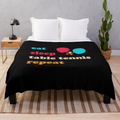 Funny Table Tennis Throw Blanket Official Table Tennis Merch