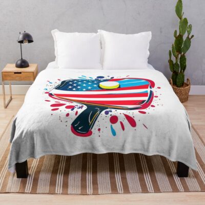 Usa Table Tennis Throw Blanket Official Table Tennis Merch