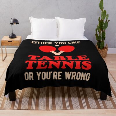 Funny Table Tennis Throw Blanket Official Table Tennis Merch