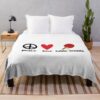 Peace Love Table Tennis Throw Blanket Official Table Tennis Merch