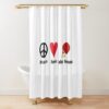 Peace Love Table Tennis Shower Curtain Official Table Tennis Merch