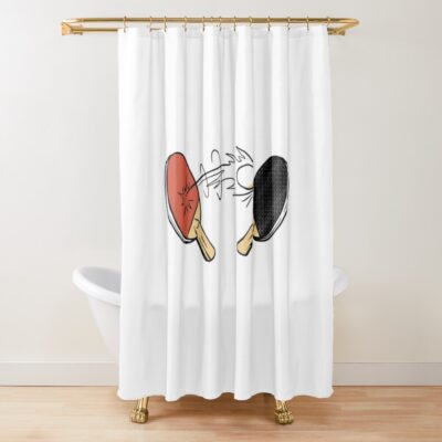 Table Tennis | Table Tennis Racket Shower Curtain Official Table Tennis Merch