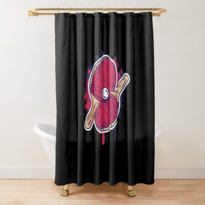 Table Tennis Racket Shower Curtain Official Table Tennis Merch