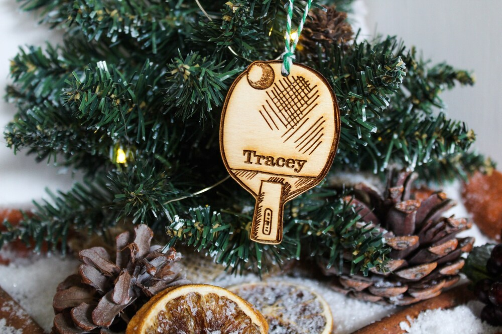 Personalised Table Tennis Paddle Christmas Ornament