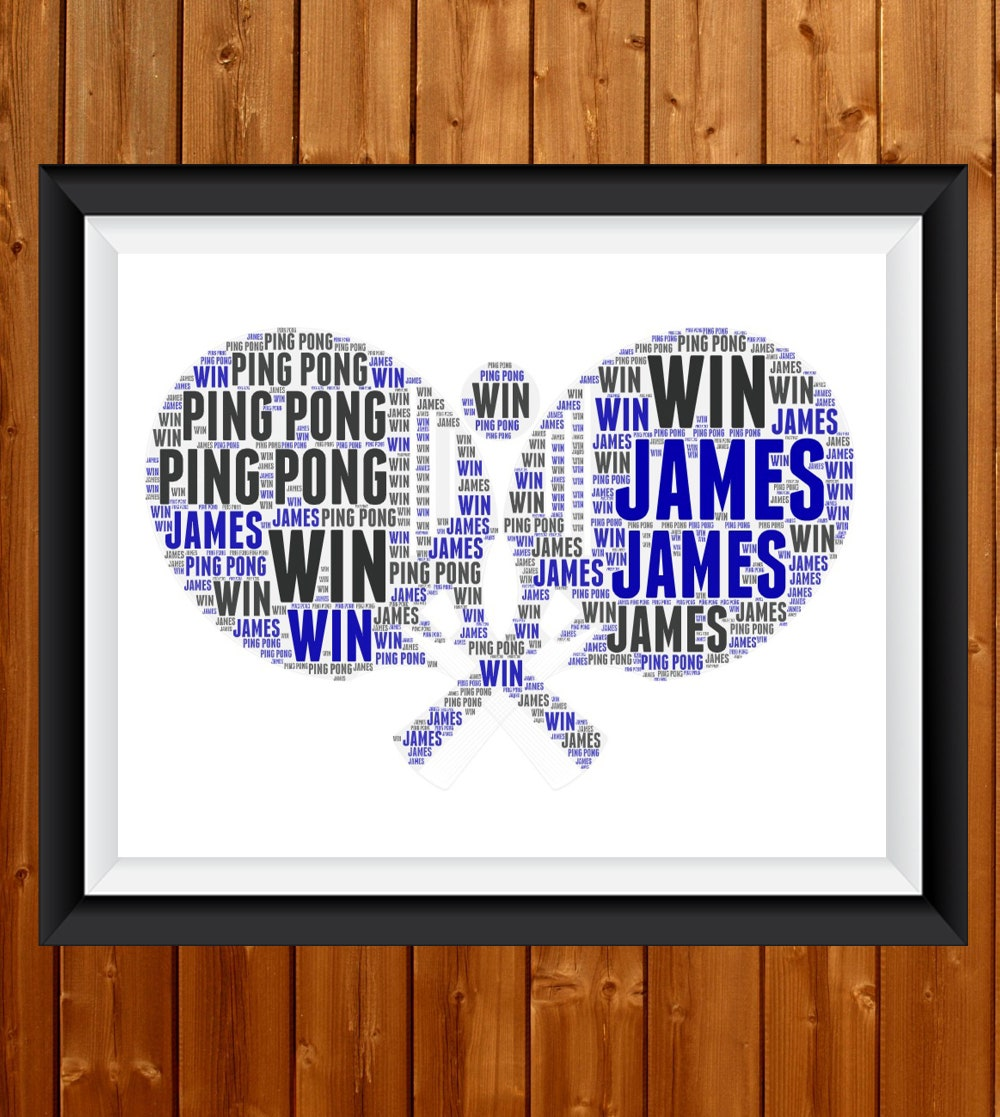 Personalised Table Tennis Racket Wall Art