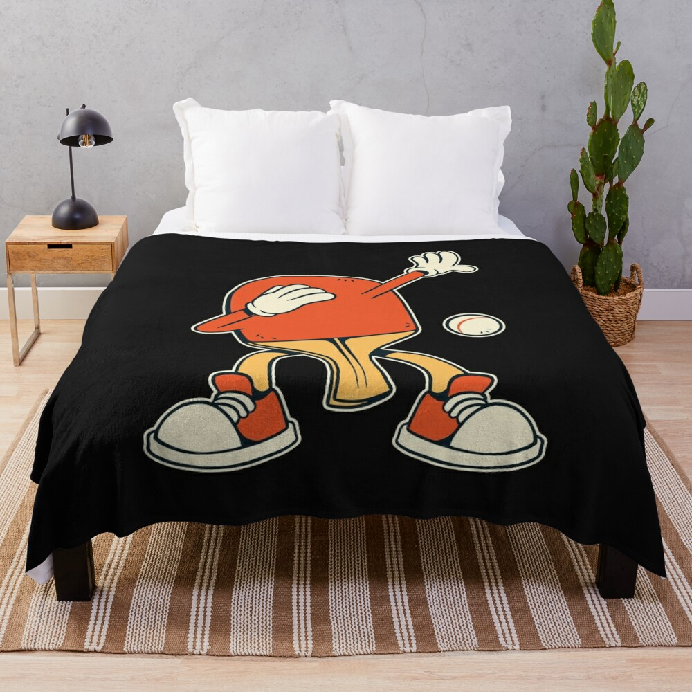 Dancing Table Tennis Bat Throw Blanket