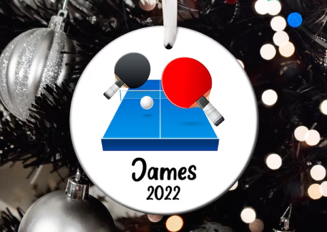 Personalized Table Tennis Player Sport Ornament